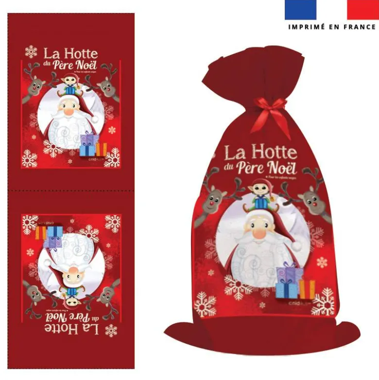 Kit hotte de Noel motif la hotte du père noel - Création Nidillus Carémoli