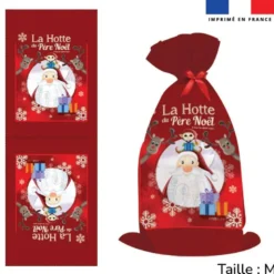 Kit hotte de Noel motif la hotte du père noel - Création Nidillus Carémoli