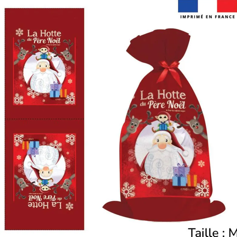 Kit hotte de Noel motif la hotte du père noel - Création Nidillus Carémoli