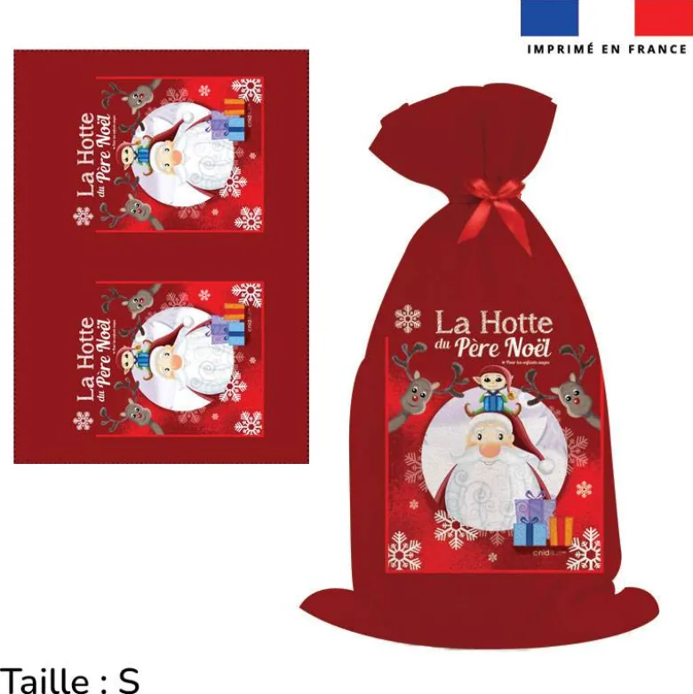 Kit hotte de Noel motif la hotte du père noel - Création Nidillus Carémoli