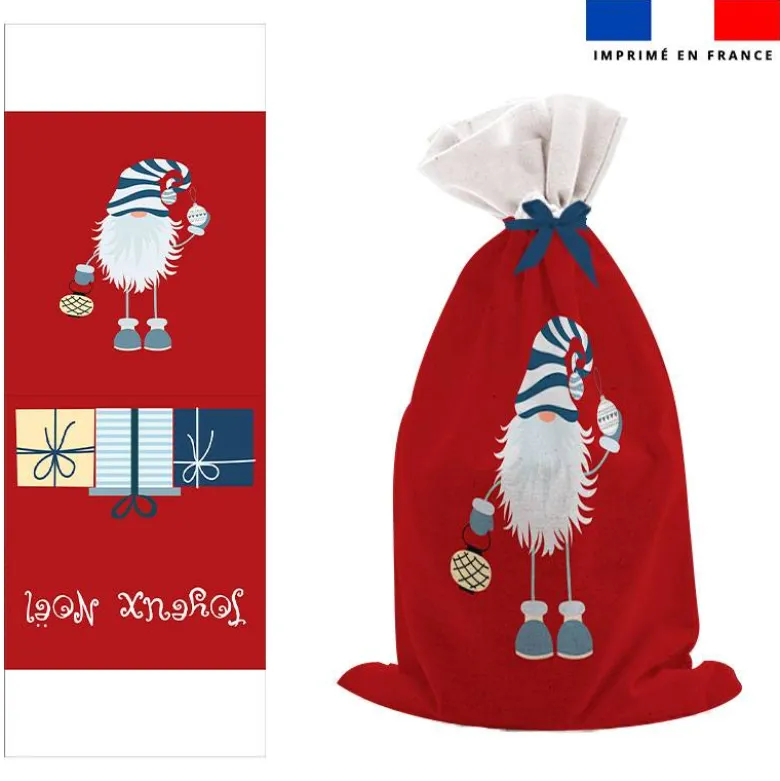 Kit hotte de Noel motif lutin de Noël