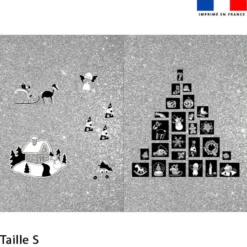 Kit hotte de Noel motif noel argent + Fausse fourrure