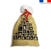 Kit hotte de Noel motif noel or + Fausse fourrure