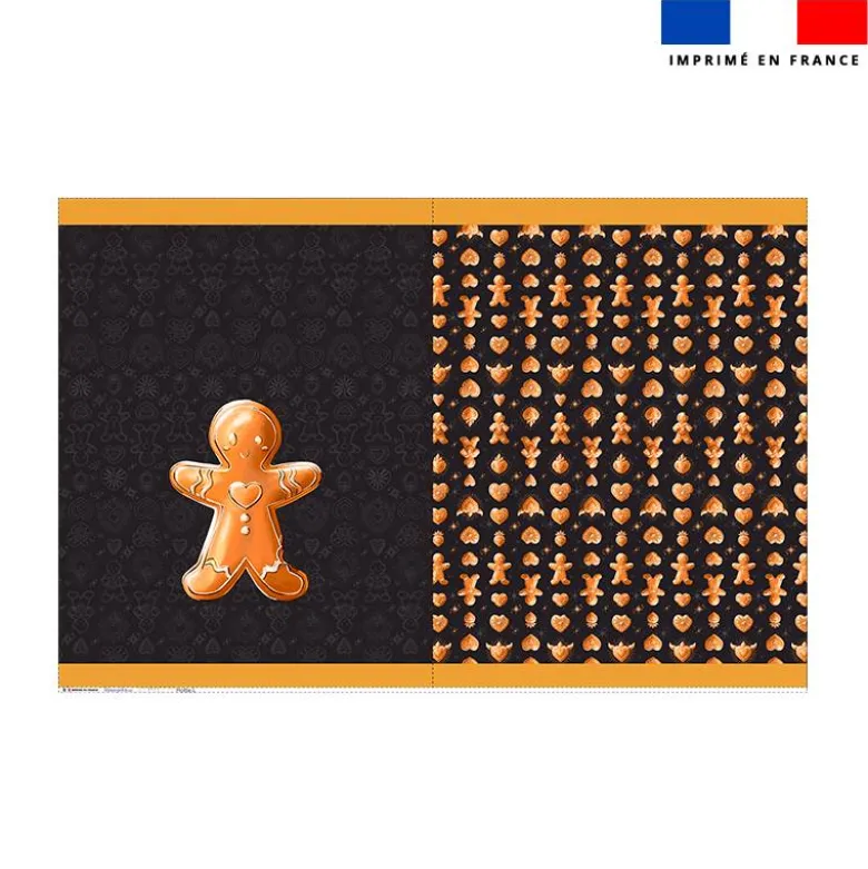 Kit hotte de Noel motif Noël bonhomme pain d'épices - Création Stillistic