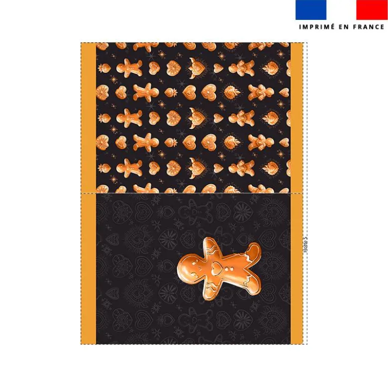 Kit hotte de Noel motif Noël bonhomme pain d'épices - Création Stillistic