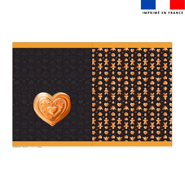 Kit hotte de Noel motif Noël coeur pain d'épices - Création Stillistic