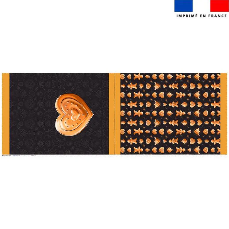 Kit hotte de Noel motif Noël coeur pain d'épices - Création Stillistic