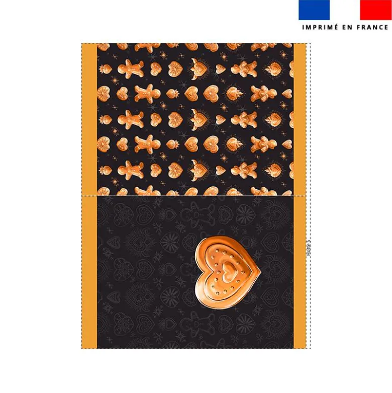 Kit hotte de Noel motif Noël coeur pain d'épices - Création Stillistic