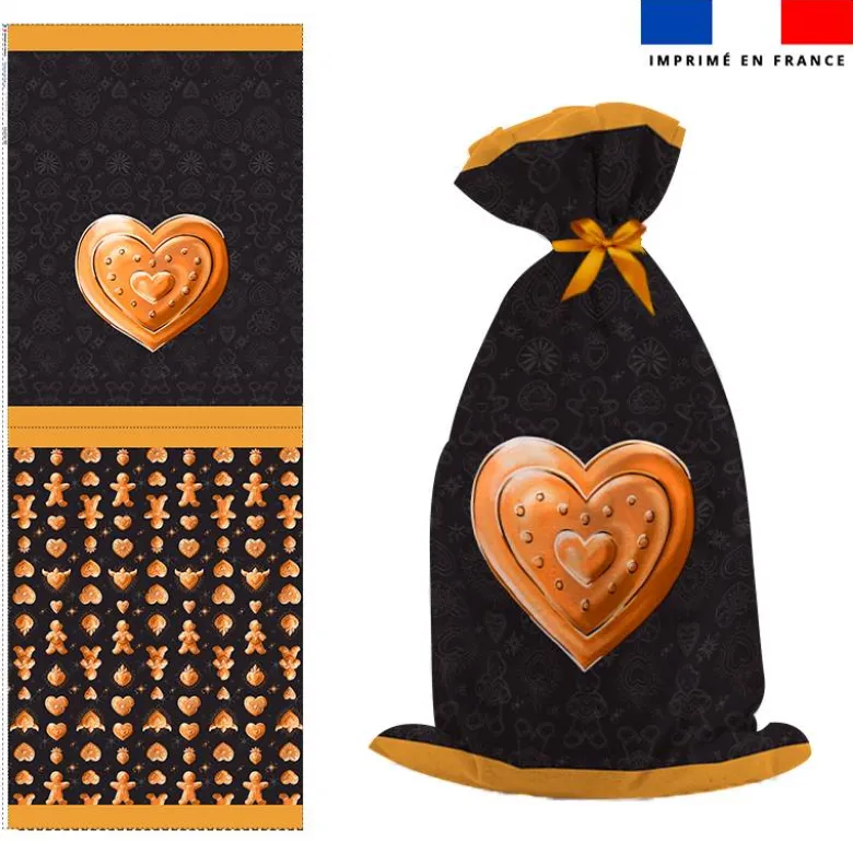 Kit hotte de Noel motif Noël coeur pain d'épices - Création Stillistic