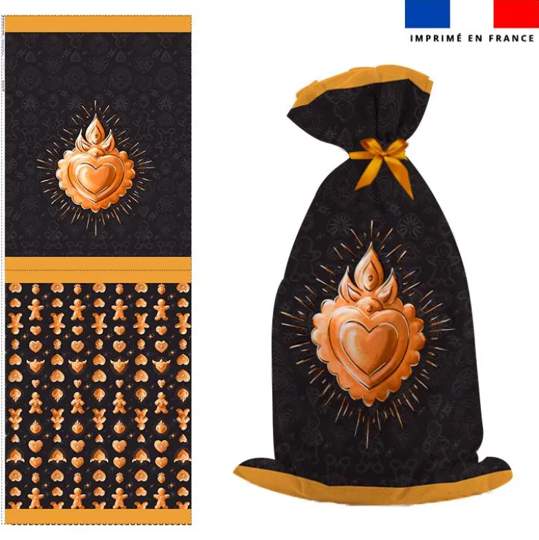 Kit hotte de Noel motif Noël ex-voto pain d'épices - Création Stillistic
