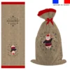 Kit hotte de Noel motif ourson effet toile de jute