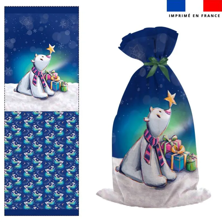 Kit hotte de Noel motif Ours polaire de noel - Création Stillistic