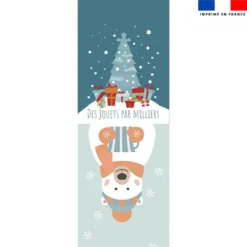 Kit hotte de Noel motif ours polaire + Fausse fourrure