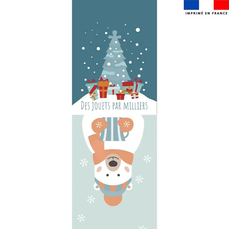 Kit hotte de Noel motif ours polaire + Fausse fourrure