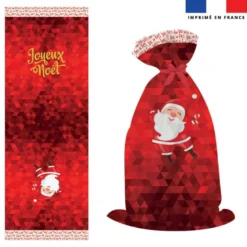 Kit hotte de Noel motif père noel rouge