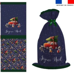 Kit hotte de Noel motif souris de noel bleu - Création Stillistic