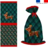 Kit hotte de Noel motif Teckel renne de Noël - Création Stillistic