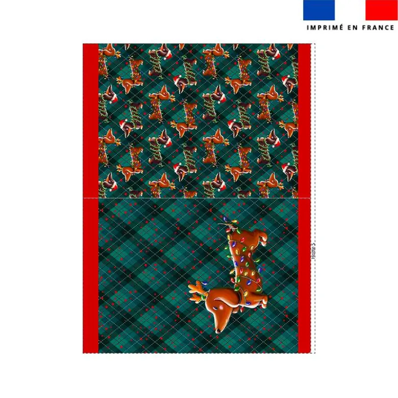 Kit hotte de Noel motif Teckel renne de Noël - Création Stillistic