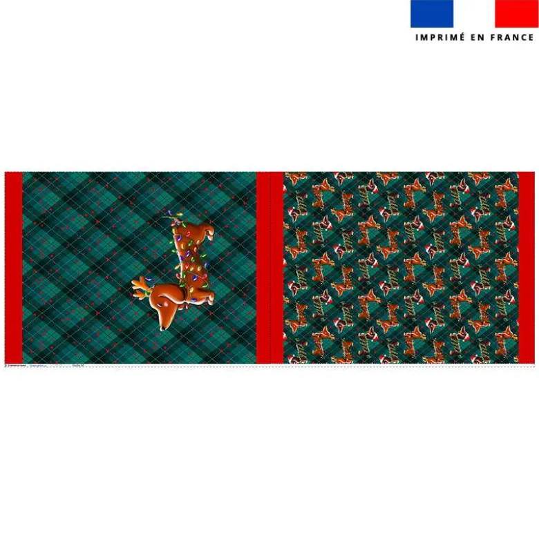Kit hotte de Noel motif Teckel renne de Noël - Création Stillistic