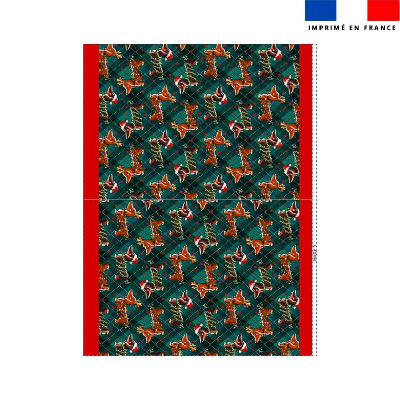 Kit hotte de Noel motif Teckels de Noël - Création Stillistic