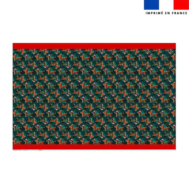 Kit hotte de Noel motif Teckels de Noël - Création Stillistic