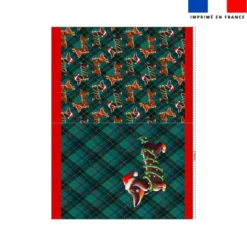 Kit hotte de Noel motif Teckel bonnet de Noël - Création Stillistic