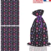 Kit hotte de Noel noir motif boules de Noel roses