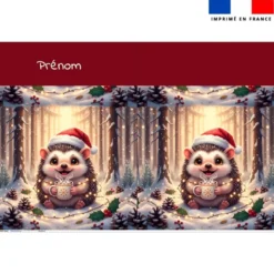 Kit hotte personnalisé motif hérisson de noël