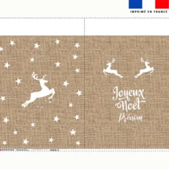 Kit hotte personnalisé motif Joyeux Noël effet toile de jute