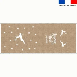 Kit hotte personnalisé motif Joyeux Noël effet toile de jute