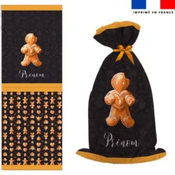 Kit hotte personnalisé motif Noël bonhomme pain d'épices coeur - Création Stillistic