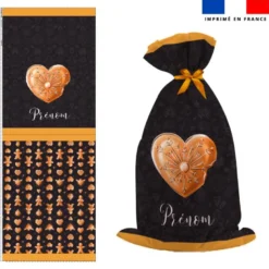 Kit hotte personnalisé motif Noël coeur pain d'épices - Création Stillistic