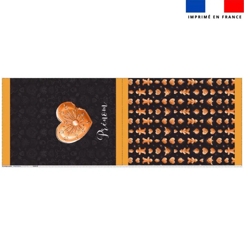 Kit hotte personnalisé motif Noël coeur pain d'épices - Création Stillistic