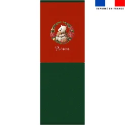 Kit hotte personnalisé motif Ours couronne de Noël - Création Stillistic