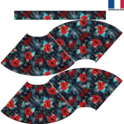 Kit Jupe Courte - Camouflage et fleur rouge