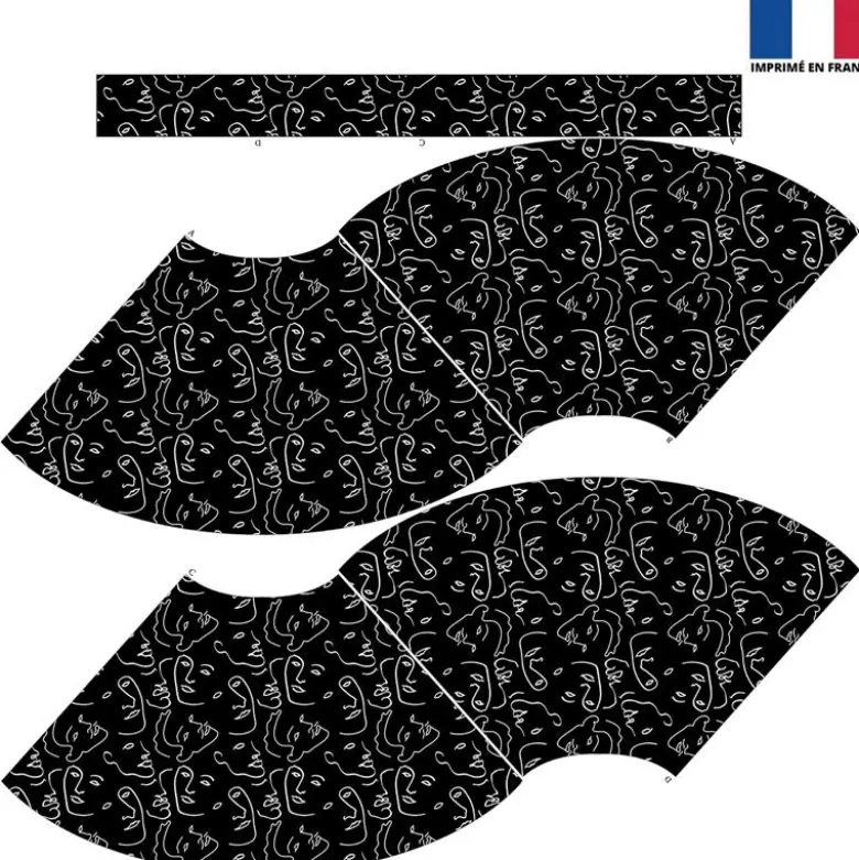 Kit Jupe Courte - Dessin visage au trait continu
