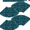 Kit Jupe Courte - Fleur de cerisier fond bleu canard