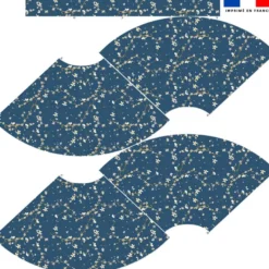Kit Jupe Courte - Fleur de cerisier fond bleu