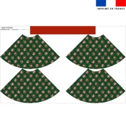 Kit jupe enfant motif animaux couronne de noel vert- Création Stillistic