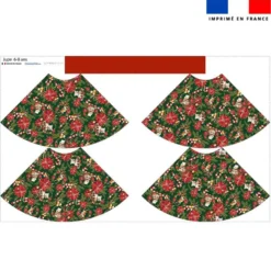Kit jupe enfant motif animaux couronne et fleur de noel - Création Stillistic