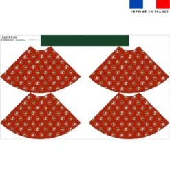 Kit jupe enfant motif animaux couronne de noel rouge - Création Stillistic