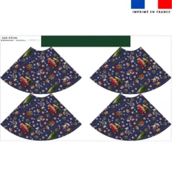 Kit jupe enfant motif souris de noel bleu - Création Stillistic