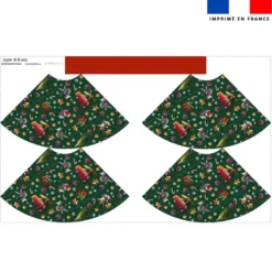 Kit jupe enfant motif souris de noel vert - Création Stillistic
