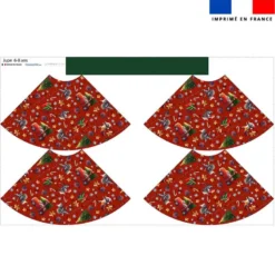 Kit jupe enfant motif souris de noel rouge - Création Stillistic