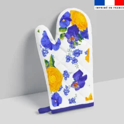 Kit manique réversible imprimé fleur de pensée