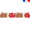 Kit manique réversible imprimé fleurs coquelicots rouges - Création Lucie Obaton