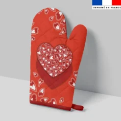 Kit manique réversible imprimé coeurs en folie - Création Lucie Obaton