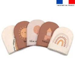 Kit mini-gants nettoyants motif petit ourson et arc-en-ciel