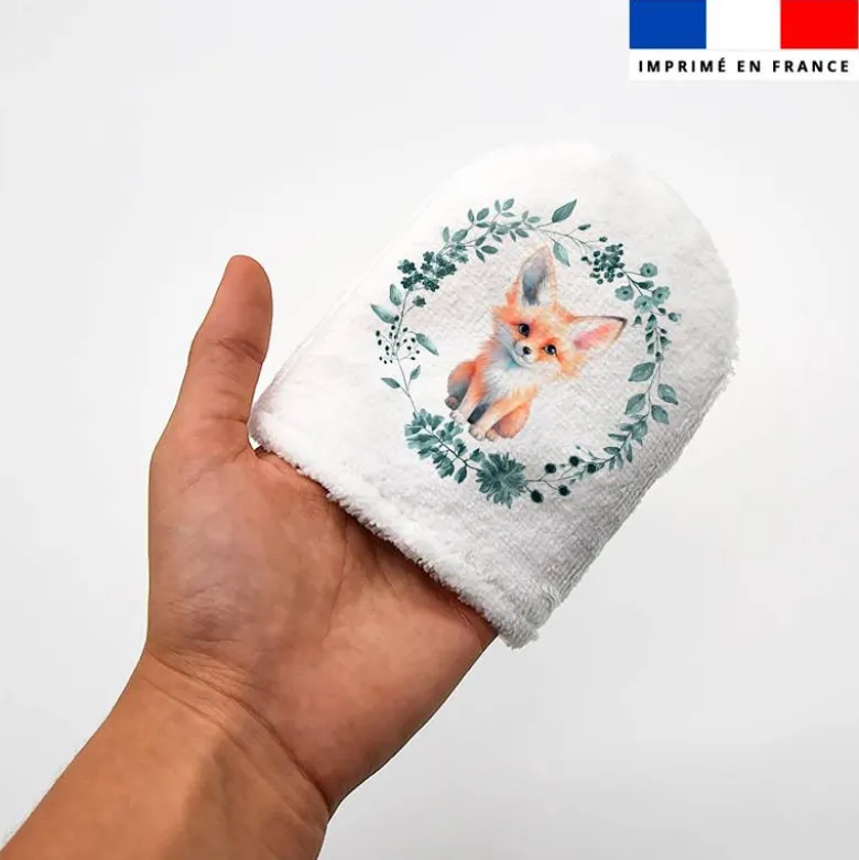 Kit mini-gants nettoyants motif renard aquarelle
