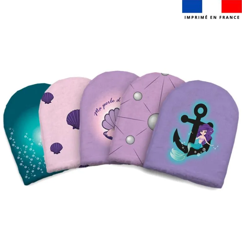 Kit mini-gants nettoyants motif sirène